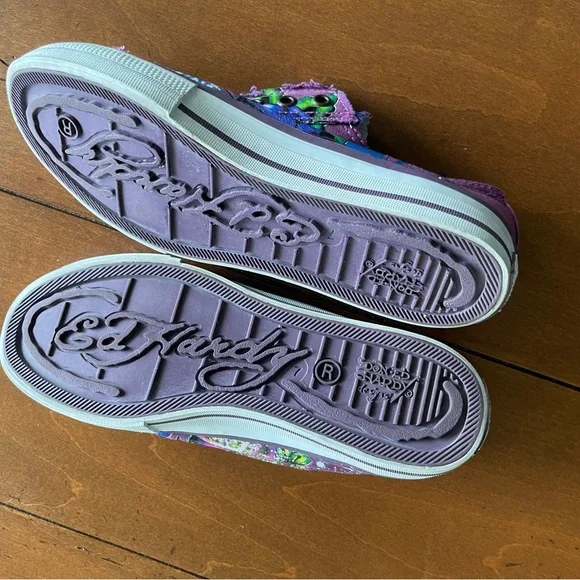 Ed Hardy Y2K Eternal Love Painted Slipons Women’s Size 7 - Picture 5 of 7